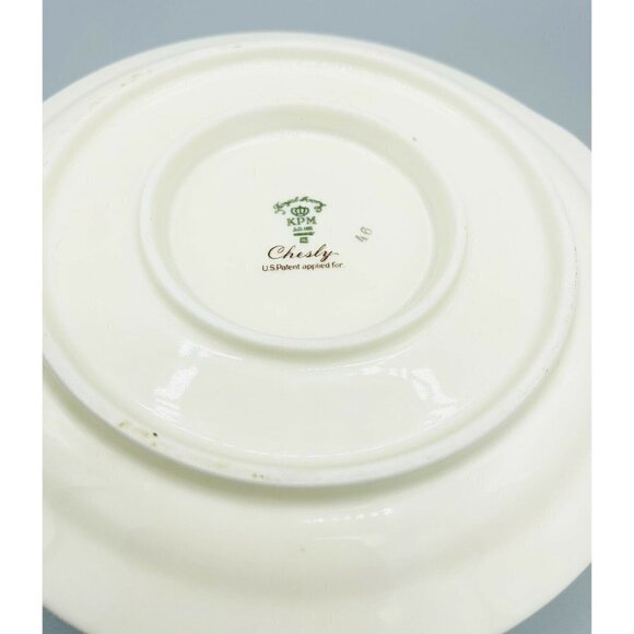 Royal Ivory KPM Chesly Gravy Dish Blue Floral Gold Trim Czech Germany Sauce Bowl - Picture 7 of 7